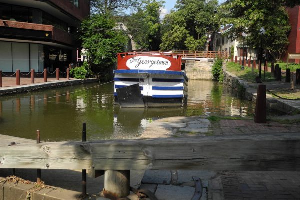 Now retired canal boat in Georgetown